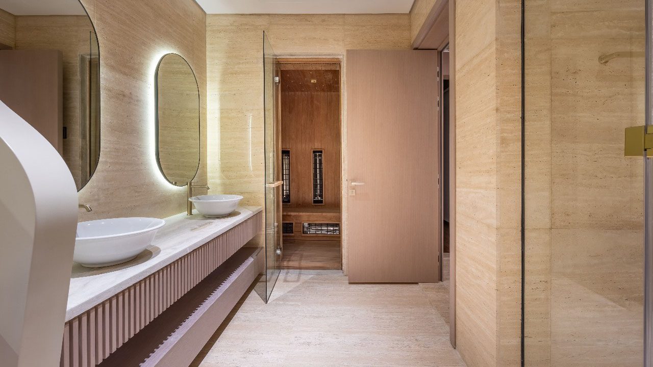 Tuscany Beige Travertine Washroom